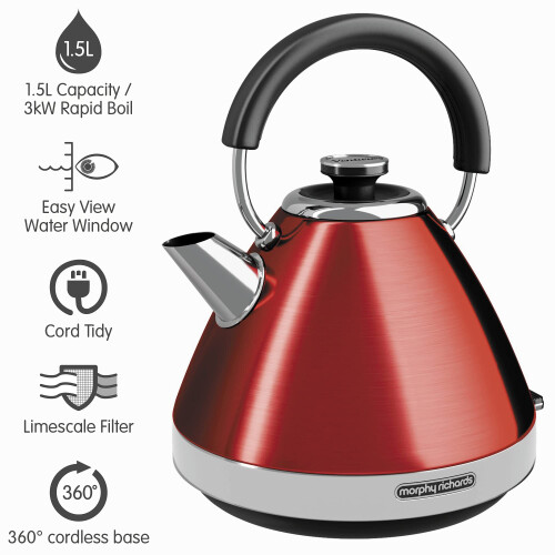 Morphy Richards Morphy Richards 100133 Venture Pyramid Kettle Red 1