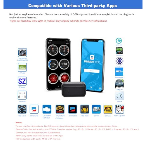 Veepeak OBDCheck BLE+ Bluetooth OBD II Scanner Car EOBD Engine Code Reader Auto Wireless Diagnostic Scan Tool for iOS & Android 1