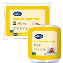 Silentnight Cooler Summer 4.5 Tog Duvet & Pillow Pair Bed Set - Ideal for Summer - Cool Comfort Lightweight Quilt and Pillow - Hypoallergenic and Mac