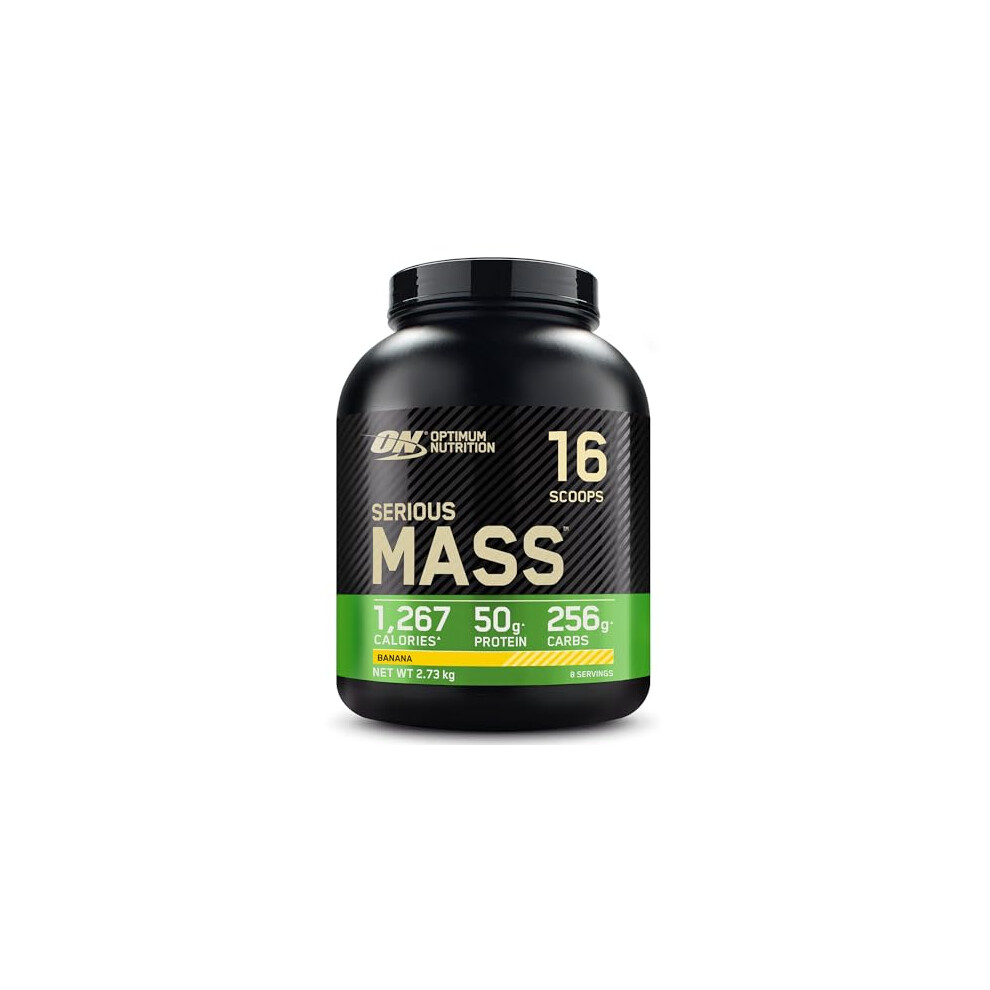 Optimum Nutrition Serious Mass Protein Powder High Calorie Mass Gainer with Vitamins, Creatine Monohydrate and Glutamine, Banana, 8 Servings, 2.73kg,