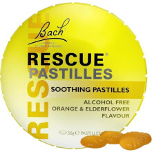 Nelsons Rescue Remedy Pastilles, Orange and Elderflower Flavour, Emotional Wellness and Balance, Easy To Use Format 50 gr