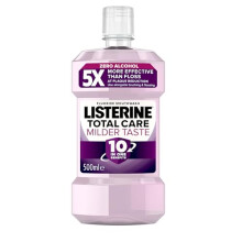 Listerine Total Care Milder Taste (Zero Alcohol) Antibacterial Mouthwash (500ml), Caring and Cleansing Mouthwash to Freshen Breath with 10-in-1 Benef