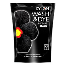 Dylon Wash & Dye Fabric Dye for Clothes & Soft Furnishings - Intense Black / Velvet Black
