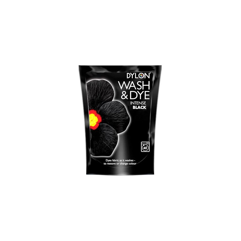 Dylon Wash & Dye Fabric Dye for Clothes & Soft Furnishings - Intense Black / Velvet Black