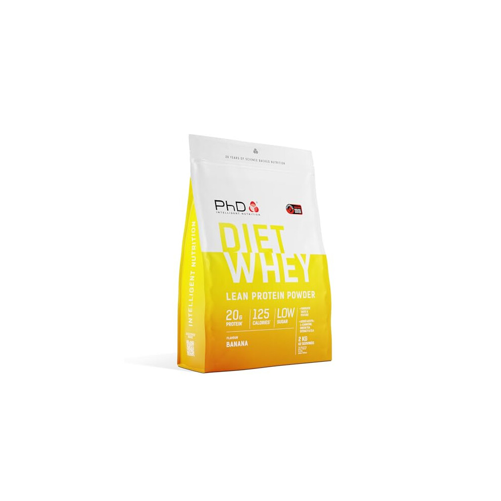Phd Nutrition Diet Whey Low Calorie Protein Powder, Low Carb, High Protein Lean Matrix, Banana Diet Whey Protein Powder, 80 Servings Per 2 Kg Bag