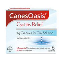 CanesOasis Cystitis Relief | Granules for Oral Solution to Relieve & Treat the Burning & Stinging of Cystitis | 48hr Complete Course | Cranberry Flav