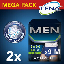 Tena Men Active Fit Pants Plus Size S/M - 2 Packs of 9
