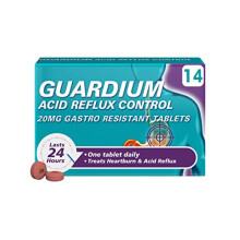 Guardium Esomeprazole Acid Reflux Tablets, 14 Pack - Indigestion & Heartburn Relief, 24-Hour GERD/GORD Protection, Antacids for Digestion & Nausea