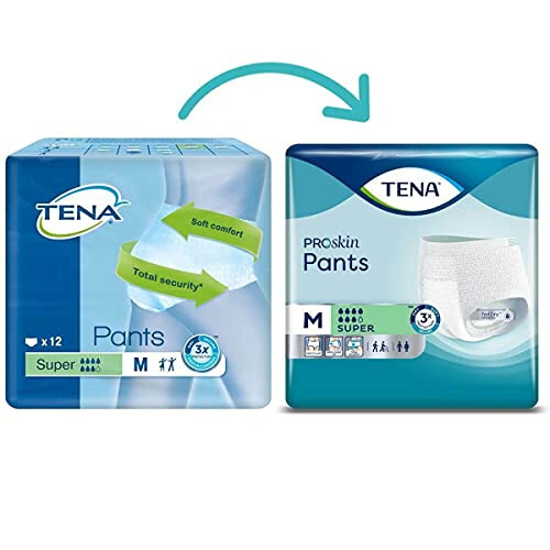 Tena Tena Pants Super Medium - 4 Packs of 12 1