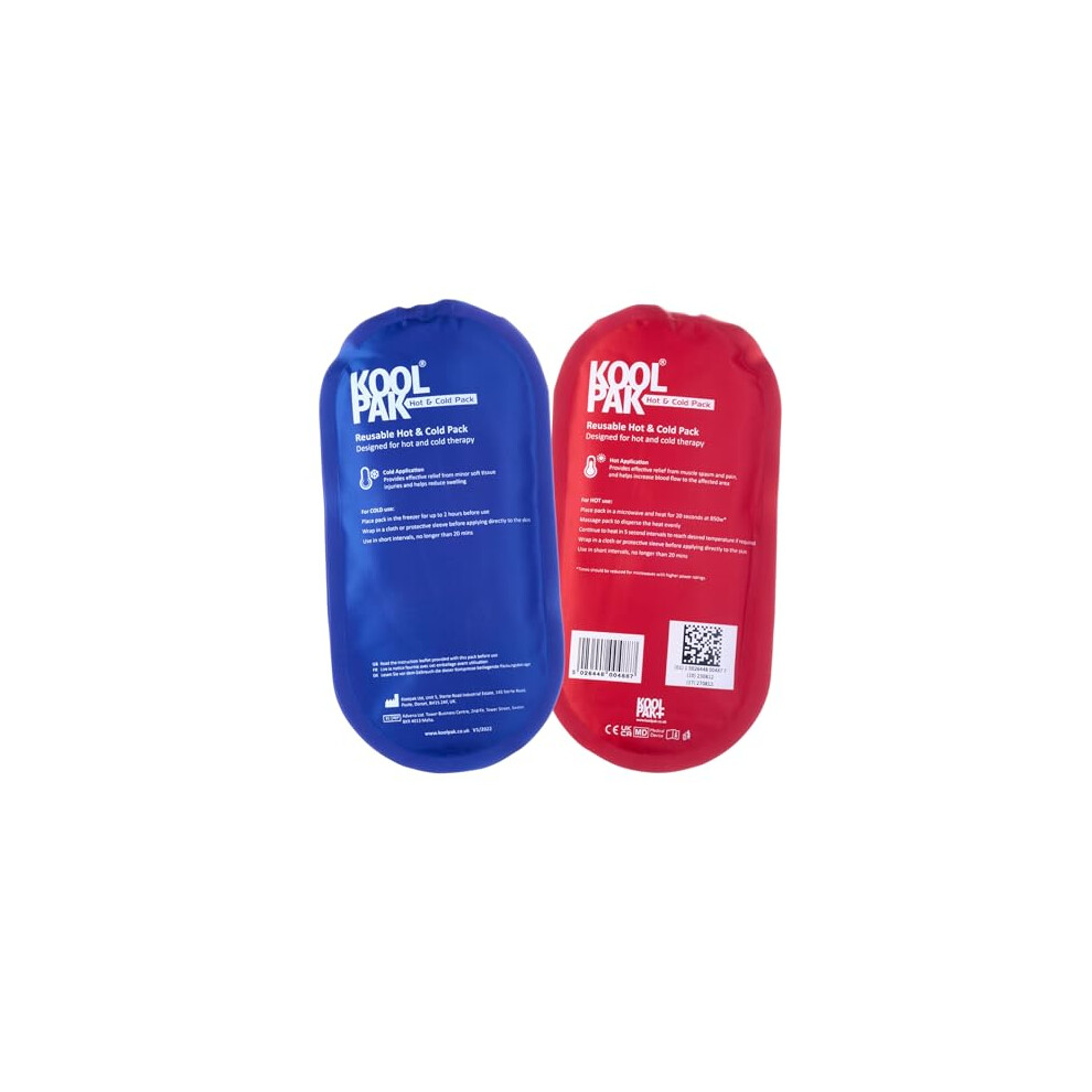 Koolpak Luxury Hot & Cold Reusable Pack Oval - 12.5 X 25.5Cm - Pack Of 5