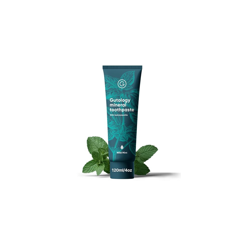 Gutology Natural Hydroxyapatite Toothpaste 120Ml Microbiome Friendly Fluoride Free Toothpaste Remineralising Enamel Repair Suitable For Adults & Chil