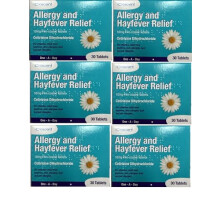 6 Months Supply Cetirizine Hayfever Allergy Tablets 30 x 6