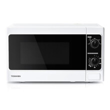 TOSHIBA 20 Liter 800W Manual Control Solo Small Microwave, Compact with 5 Power Levels, Automatic Defrost Function, Perfect for 9'' pizza, Clock and T