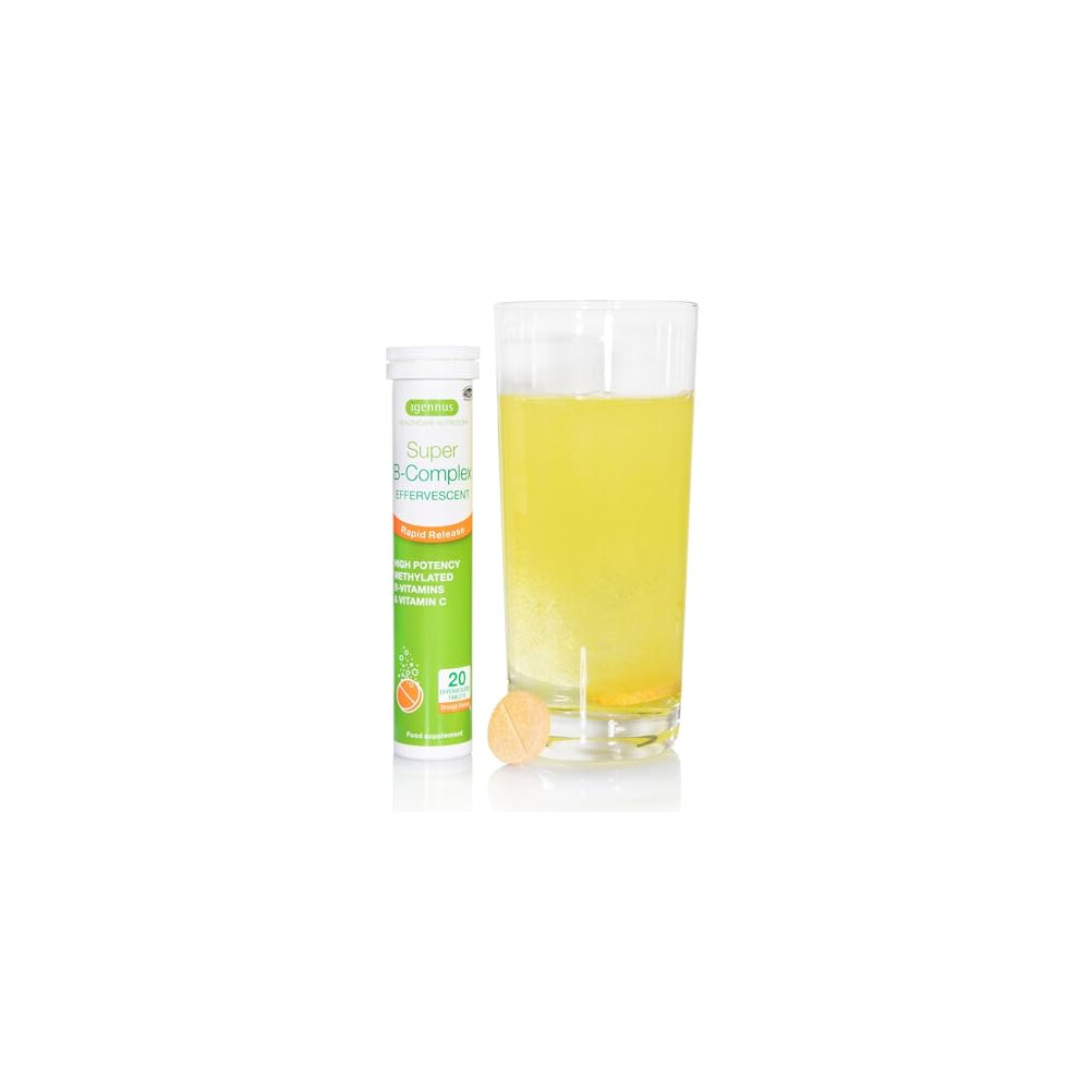 Photos - Vitamins & Minerals Super B-Complex Liquid B-Vitamin Effervescent Drink, Methylated, Fast Action Energy Supplement, Caffeine-Free, Sugar-Free, O
