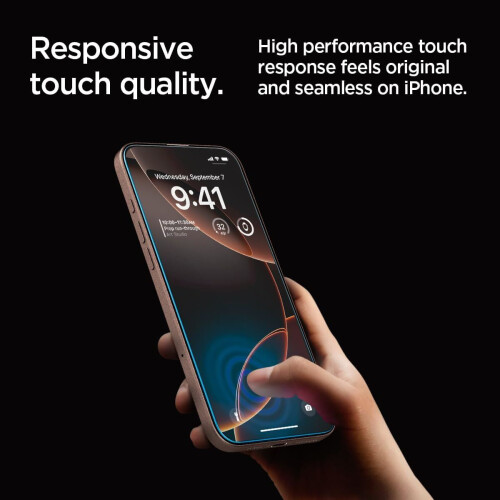 Spigen iPhone 17 Pro Max/16 Pro Max Glas.tR EZ Fit Displayschutzfolie, 2er-Pack 2