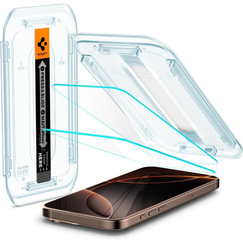 Spigen iPhone 17 Pro Max/16 Pro Max Glas.tR EZ Fit Displayschutzfolie, 2er-Pack