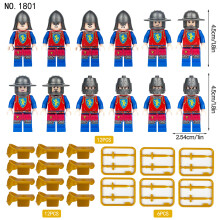 (12pcs-11) Medieval Knight Soldiers Military Building Blocks Minifigures Gift toy