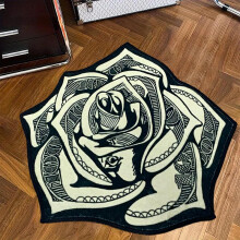(Floral, 50cm/19inch*50cm/19inch?1pc) Rose Pattern Bedroom Rug, Modern Creative Soft Floor Mat, Non-slip Decorative Carpet for Home Living Room Bedroom, Decorative Area Rug