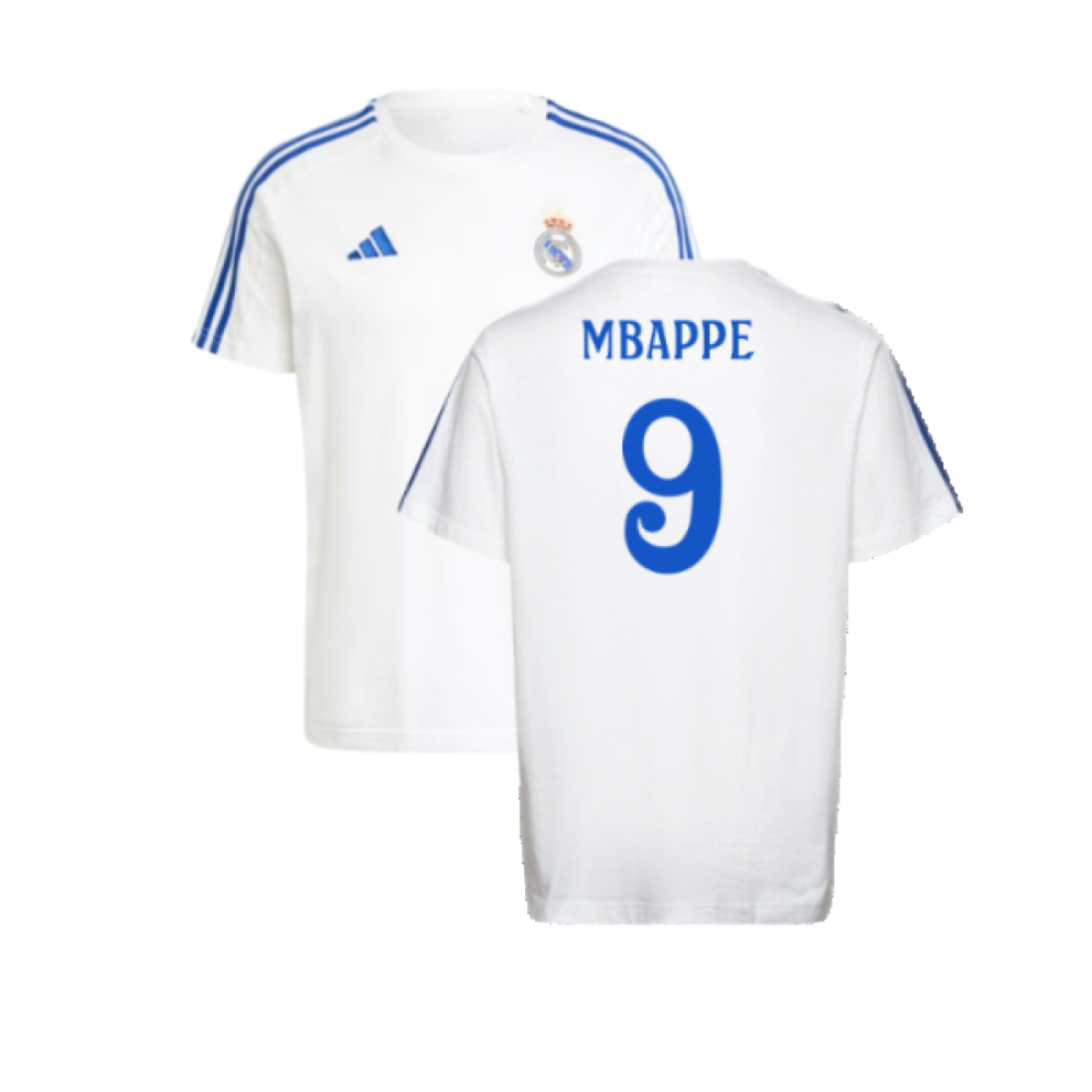 Adidas (Xl) 2024-2025 Real Madrid Dna Tee (White) (Mbappe 9) White