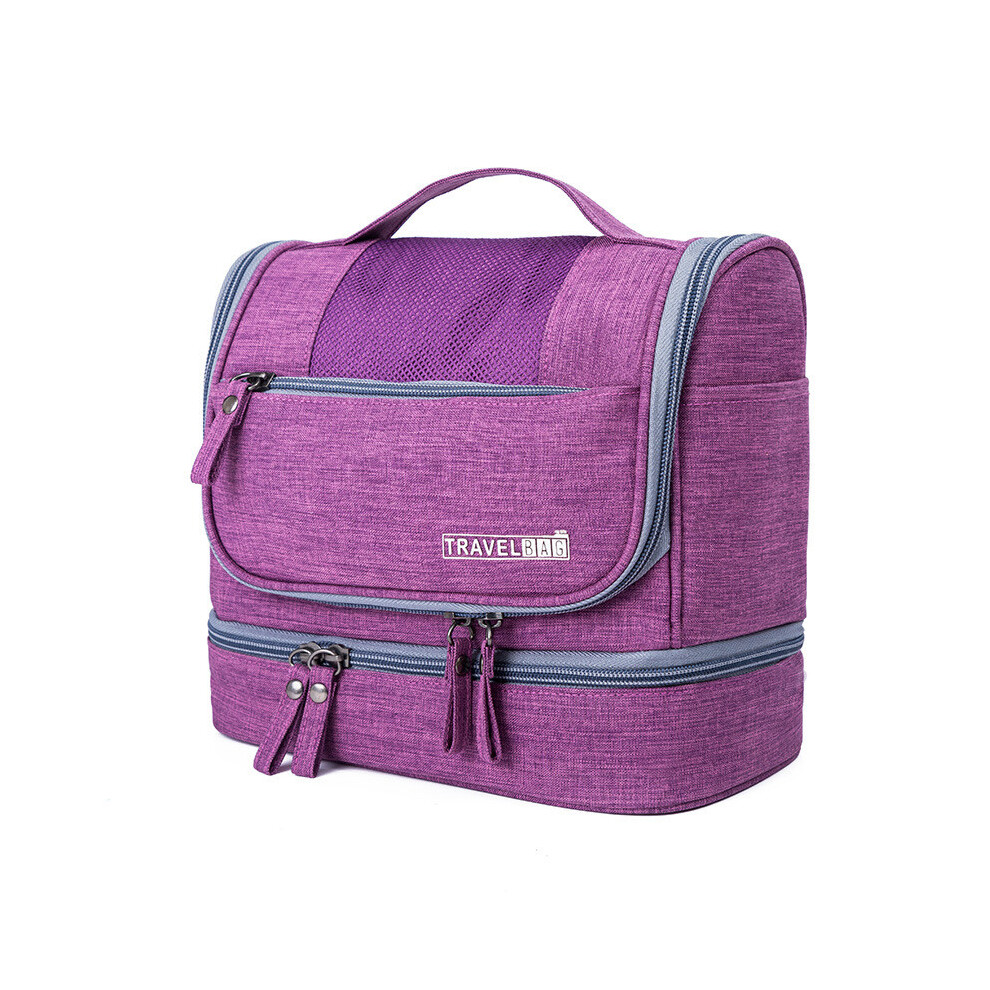 Purple (Purple) Large Waterproof Capacity Toiletry Bag With Hanging Hook For And Travel Home