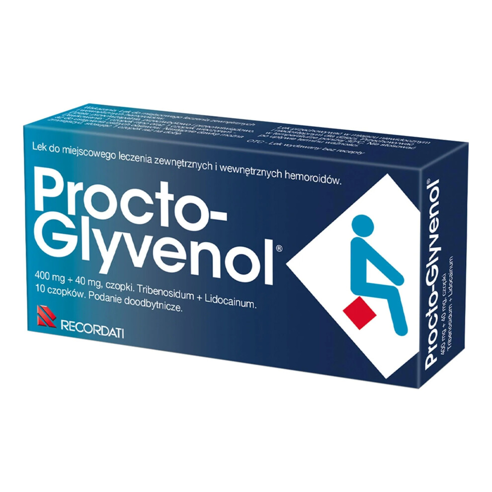 Recordati Procto-Glyvenol 10X Rectal Suppositories Hemorrhoids Hemoroidy