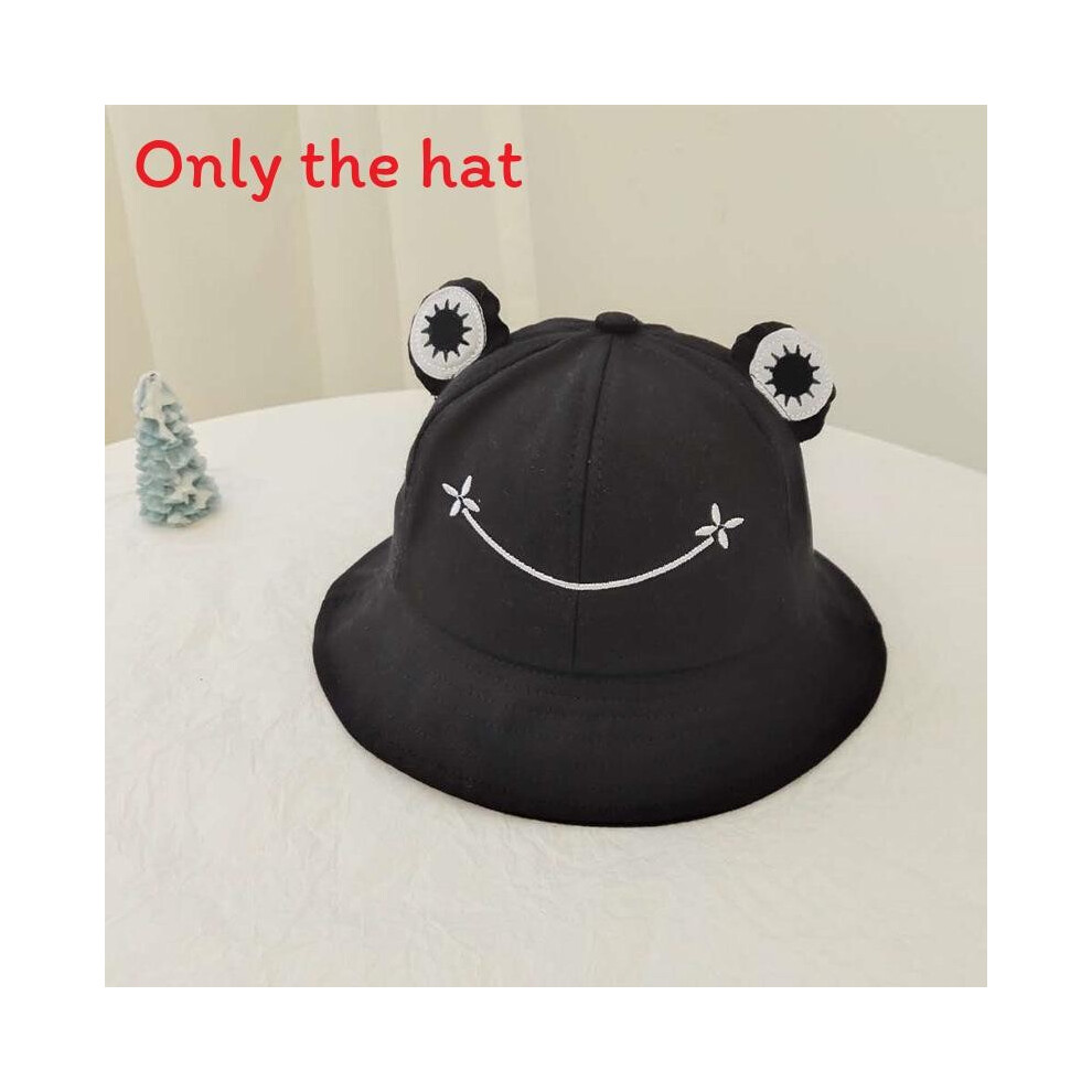 (Black Child) Cartoon Cute Frog Embroidery Children Adult Summer Sunshade Hat Fisherman-image-OPC-PHMN8TZ-NEW