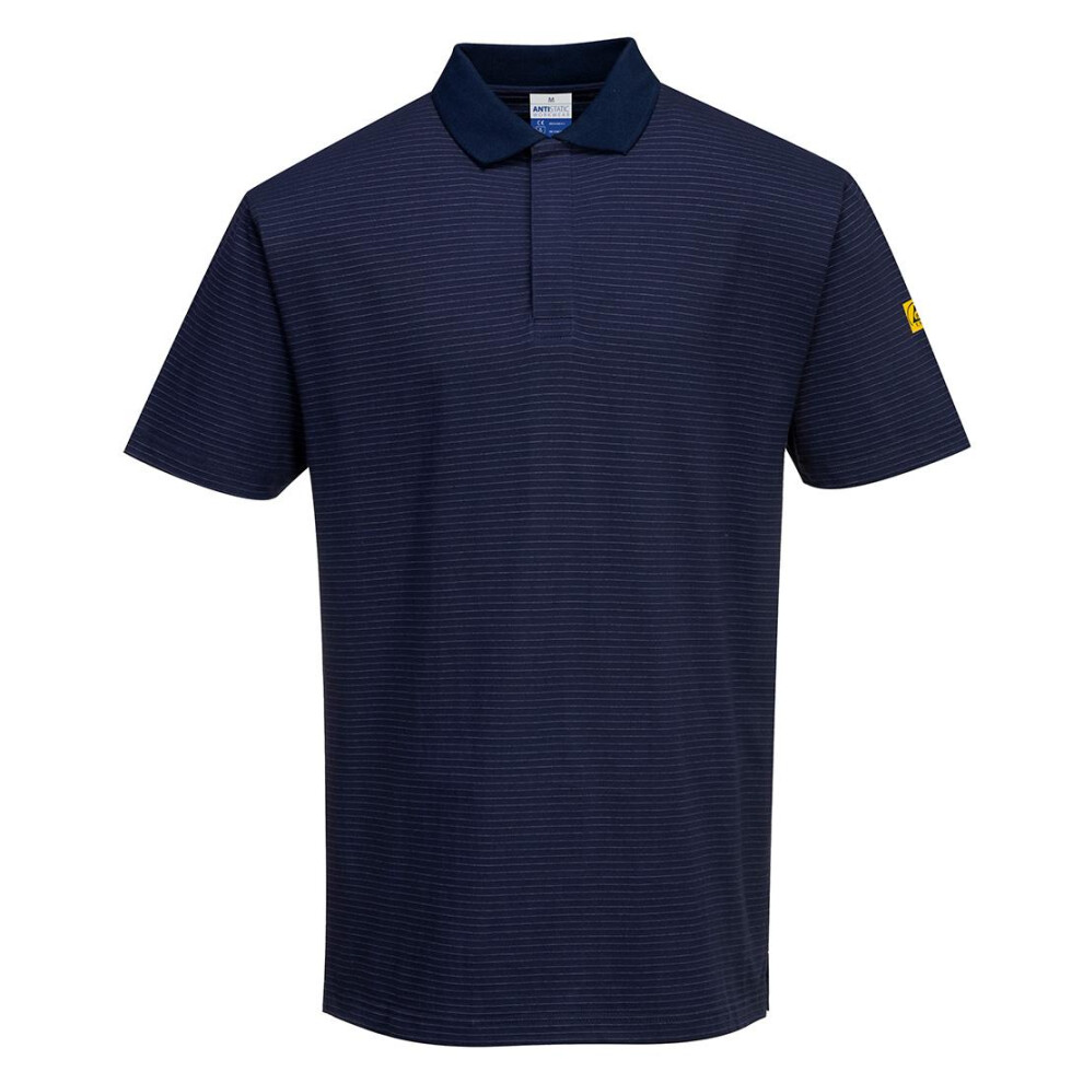 (XL, Navy) Portwest Mens Anti-Static Polo Shirt