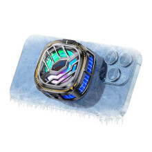 Magnetic Cell Phone Cooler, RGB Phone Cooling Fan Portable Lightweight Mobile Phone Cooling Fan, Phone Radiator with Temperature Display, Tiktok Live
