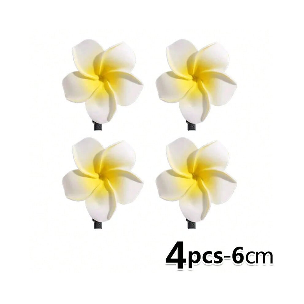 (4pcs-6cm) 1-10pcs Plumeria Flower Hair Clips For Women Hairpins Girls Side Bangs Clips Flower Barrette Hawaiian Party Bag Hat Accessories-image-OPC-PHMPS85-NEW