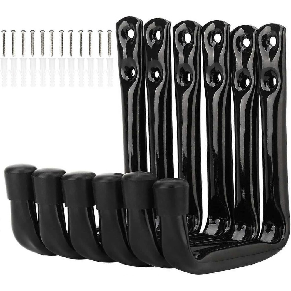 (As Show, One Size) 6 Pack 12Cm Garage Ladder Storage Hooks, Heavy Duty Wall Mount Rack For Folding Chairs, Bikes, Power Tools, Garden Hose 4632026673812