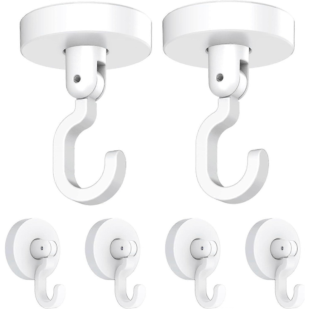 (As show, One size) 6 Pcs Plastic Adhesive Hooks Ceiling Adhesive Hook 360 Rotatable Adhesive Hooks Folding Adhesive Wall Hook No Drill Ceiling Hook f-image-OPC-PHMQN2Y-NEW