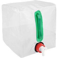 (As show, One size) 10L Collapsible Water Tank Container Bag with Faucet24*20*20cm, Transparent Portable Collapsible Camping Water Carrier for Office, Camping, Juice, Coc