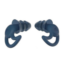 (As show, One size) Reusable three-layer noise reduction earplugs (blue), suitable for sleep, travel, work, and reading 1 pair of reusable soft silicone