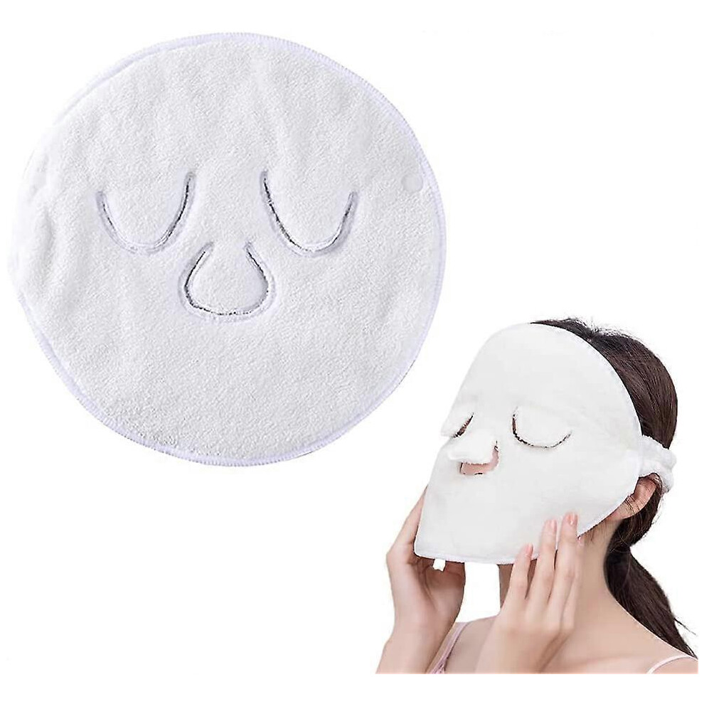 Coral (As Show, One Size) 1 Steam Face Towel, Reusable Face Towel, Velvet Thickened Hot And Cold Face Towel, Moisturizing Moisturizing Beauty Face Tow