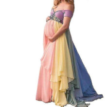 (XL, One size) Maternity Women V-neck Off Shoulder Maxi Photoshoot Photography Gown