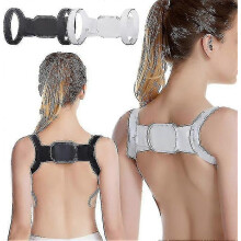 (L, black and gray) 2pcs Posture Pro Fix Neck And Shoulder Corrector For Kids And Adult, Adjustable Hunchback Correction Straightener Belt For Back