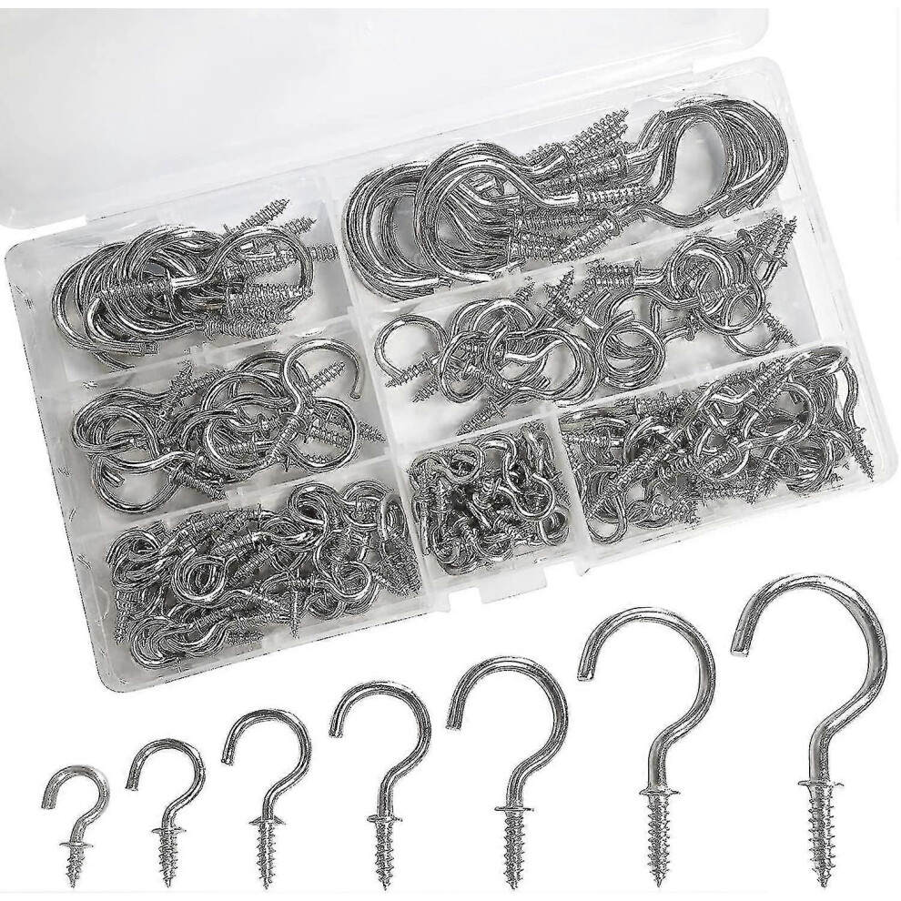 (As Show, One Size) Set Of 150 Multi-Purpose Screw-On Hooks For Nickel Cups, Ceiling Hooks For Wood 4702095426128