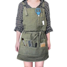 (As show, One size) Artist Canvas With Pockets Painting Adjustable Neck Strap/waist Tie