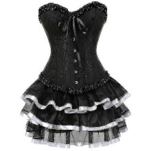 (4XL, only Corset) Sexy Corsets Dresses For Women Plus Size Costume Overbust Burlesque Corset And Mini Skirt Set Tutu Corselet645666983313christmas
