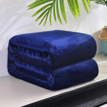 (As show, One size) (Navy Blue 200x230cm) Flannel Blanket Air Conditioning Blanket Coral Sofa Blanket