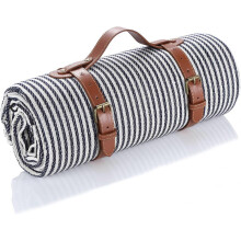 (As show, One size) Picnic Blanket 150 x 200cm, Waterproof Striped Picnic Mat, Portable Insulated Anti-Sand Beach Blanket with Carry Handle, Perfect for Picnic/Camping/Be