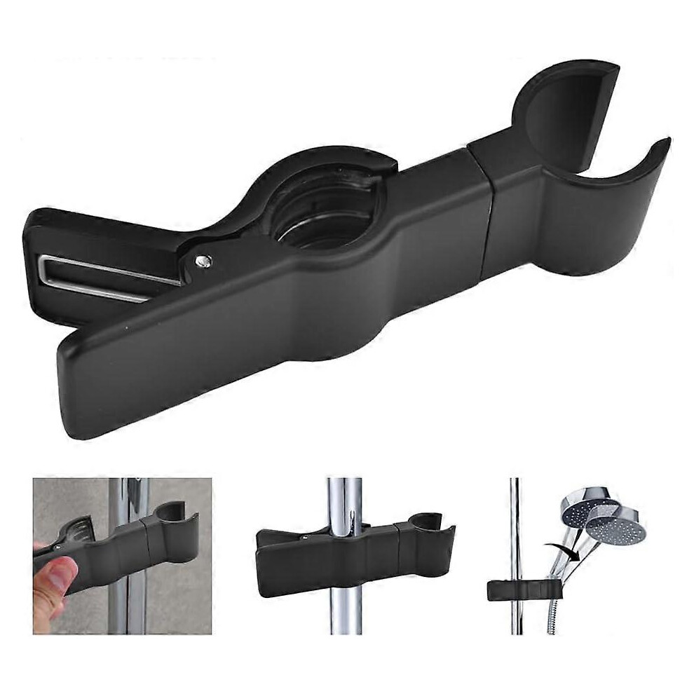 (As Show, One Size) (Black)Zinc Alloy Liftable Shower Bracket Replaceable Hand Shower Holder 20-25Mm Adjustable Chrome Shower Head Holder For Bathtub 4632228924828
