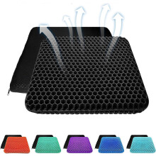 (As show, One size) (Milk Black)Thick Gel Seat Cushion with Non-Slip Coating - Breathable Honeycomb Pattern - Absorbs Pressure Points for Car, Office Chair, Wheelchair