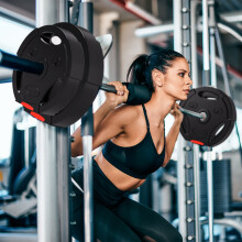 SPORTNOW Olympic Weight Plates Set for Home Gym, 2 x 7.5kg, 2 x 5kg, Black