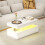 Homcom HOMCOM LED Coffee Table with Storage, High Gloss Living Room Table, White 7