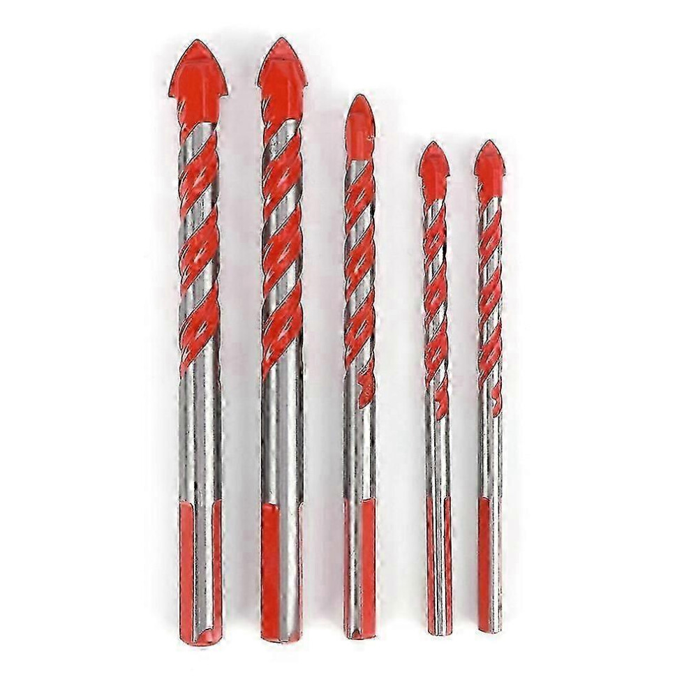 (As Show, One Size) 5Pcs Center Drill Ceramic Tile Drill Bit Diy Wall Hole Drilling Tool Bit (6Mm 6Mm 8Mm 10Mm 12Mm) 4632480893719