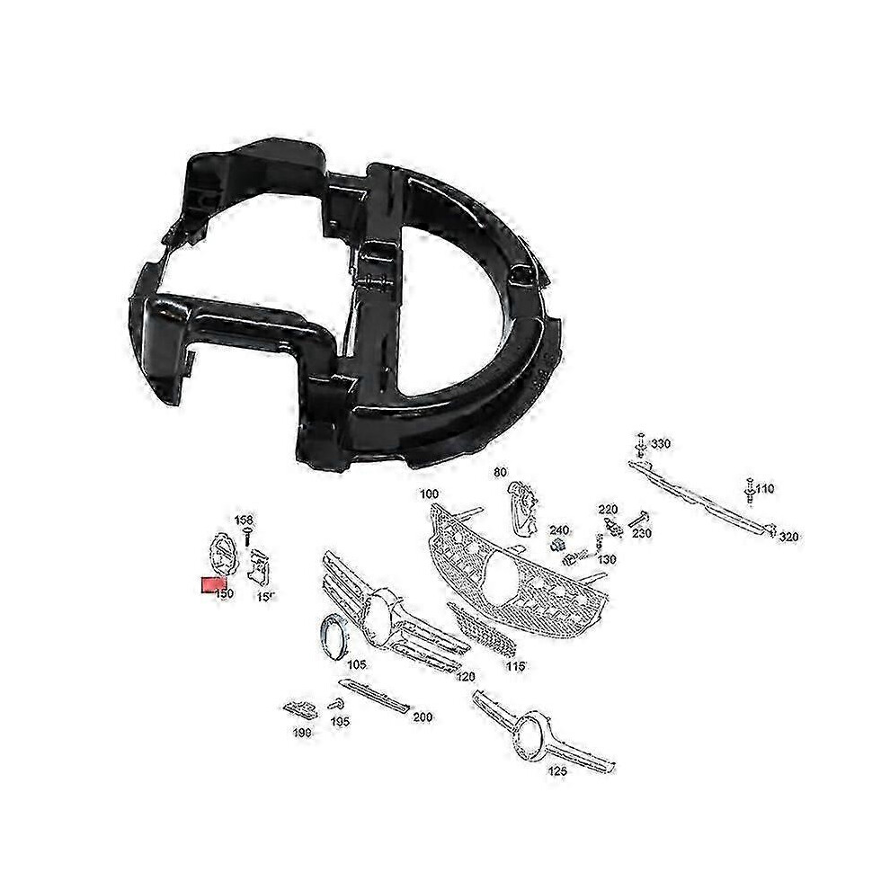 (As Show, One Size) Car Front Bumper Radiator Grille Emblem Badge Ring Collision Bracket For C Glc-Class W205 W253 A2058880200 4632480889699