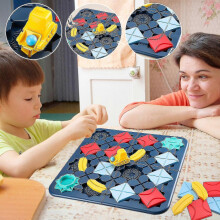 (Dark blue, One size) Logical Road Builder Games, Car Road Construction Maze Logic Puzzle Labyrinth Board Games Children Logic Toys