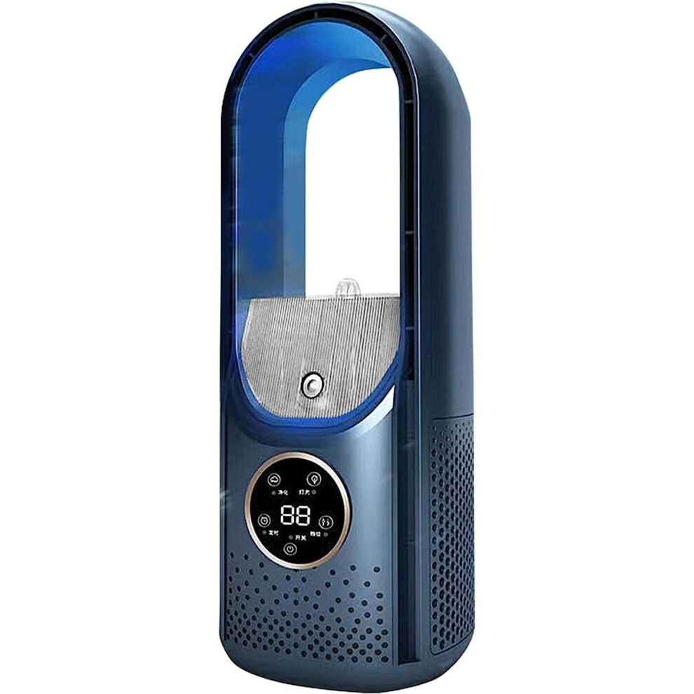 () Portable Air Conditioner Fan – Ultra-Quiet, 3 Speeds + Led Evaporative Cooler & Humidifier Blue/Light