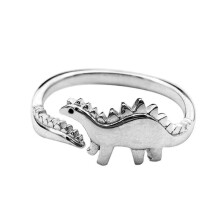 (As show, One size) Dinosaur Ring Ancient Silver Stegosaurus